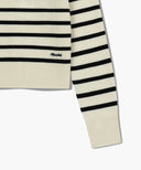 W STRIPE POLO KNIT IN IVORY image 10