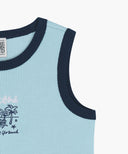 KIDS WAFFLE RINGER SLEEVELESS IN LIGHT BLUE image 10
