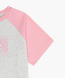 KIDS CLASSIC LOGO OVERSIZED RAGLAN TEE IN PINK