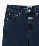 W HIGH-RISE FLARED DENIM PANTS IN BLUE image 10