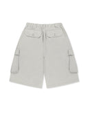 WASHED COTTON PATCH POCKET BERMUDA PANTS IN LIGHT GRAY image 2