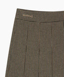 W SIDE BUCKLE PLEATED MIDI SKIRT IN BROWN image 14