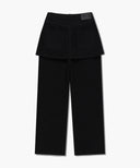 W SKIRT LAYERED DENIM PANTS IN BLACK image 11