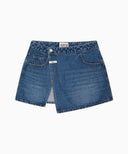 W LAYERED SKIRT DENIM PANTS IN BLUE image 13