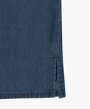 W SAILOR COLLAR SHORT SLEEVE CHAMBRAY SHIRT IN DARK BLUE image 11