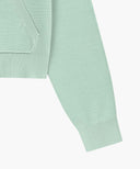 W SMALL CLASSIC LOGO CROP KNIT HOODIE ZIPUP IN MINT image 11