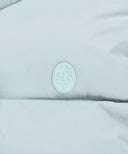 W CIRCLE LOGO CROP HOODED DOWN VEST IN MINT GREY image 11