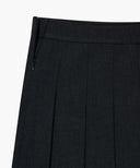 W SIDE BUCKLE PLEATED MIDI SKIRT IN CHARCOAL GREY image 11