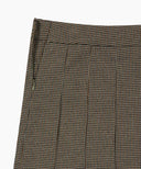 W SIDE BUCKLE PLEATED MIDI SKIRT IN BROWN image 15
