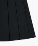 W SIDE BUCKLE PLEATED MIDI SKIRT IN CHARCOAL GREY image 12