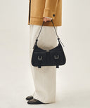 REGULAR LOGO 2WAY HOBO BAG IN BLACK image 12