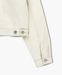 W CROP SHEARLING DENIM JACKET IN ECRU image 13