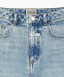 W LAYERED SKIRT DENIM PANTS IN LIGHT BLUE image 13