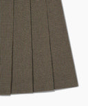 W SIDE BUCKLE PLEATED MIDI SKIRT IN BROWN image 16