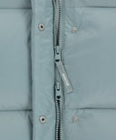 W WIDE COLLAR DOWN JACKET IN ASH BLUE image 13