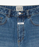 W LAYERED SKIRT DENIM PANTS IN BLUE image 15