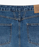 W LAYERED SKIRT DENIM PANTS IN BLUE image 16