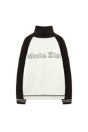 HIGH NECK RAGLAN KNIT ZIP UP FOR MEN IN DARK BROWN image 2