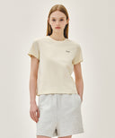 W SMALL REGULAR LOGO TEE IN CREAM image 9