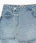 W LAYERED SKIRT DENIM PANTS IN LIGHT BLUE image 15
