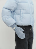CLASSIC LOGO MITTENS IN ASH BLUE