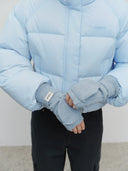 CLASSIC LOGO MITTENS IN ASH BLUE