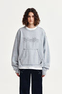 RAW CUT APPLIQUE SWEATSHIRT IN GRAY image 6