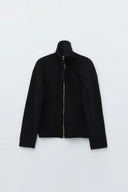 SPELL POINT KNIT ZIP UP IN BLACK