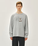 DOODLE CLASSIC LOGO LONG SLEEVE TEE IN HEATHER GREY image 9