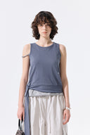 HEM TIE DETAIL SLEEVELESS TOP IN CHARCOAL GREY image 6