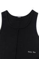 SMALL LOGO PINTUCK SLEEVELESS TOP FOR MEN IN BLACK image 3