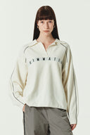 OVERSIZE PIQUE PULLOVER IN IVORY image 12
