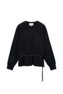 DETACHABLE SKIRT KNIT PULLOVER IN BLACK image 2