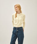 W SLIM STARIGHT DENIM PANTS IN DARK BLUE