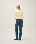 W SLIM STARIGHT DENIM PANTS IN DARK BLUE