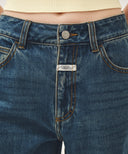 W SLIM STARIGHT DENIM PANTS IN DARK BLUE