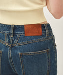 W SLIM STARIGHT DENIM PANTS IN DARK BLUE