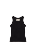 PINTUCK SLEEVELESS TOP IN BLACK