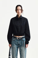 CROPPED EMBROIDERY BACK LOGO JUMPER IN STRONG BLACK image 6