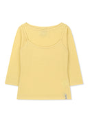 3/4 SLEEVE TOP & TANK LAYERED SET IN YELLOW image 1