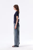 LABEL DETAIL SLIM FIT TOP IN NAVY image 6
