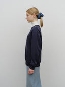CLASSIC LOGO DENIM PATTERN HAIR SCRUNSHIE IN BLUE
