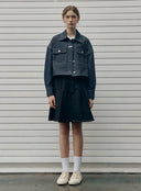 W BOSSA SELVAGE DENIM JACKET IN DARK BLUE