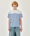 BLOCK STRIPE TEE IN BLUE image 11