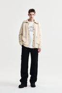 HANDMADE COLLAR KNIT CARDIGAN FOR MEN IN BUTTER image 19