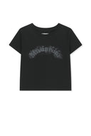 MATIN KIM ARCH LOGO CROP TOP IN BLACK image 1