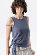 HEM TIE DETAIL SLEEVELESS TOP IN CHARCOAL GREY image 11