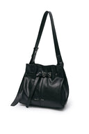 BELTED VOLUNN MID BUCKET BAG IN BLACK