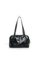 DOUBLE POCKET BRICK SHOULDER BAG IN BLACK image 9