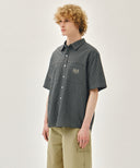 M CHECK HALF SLEEVE SHIRT IN DARK NAVY image 20